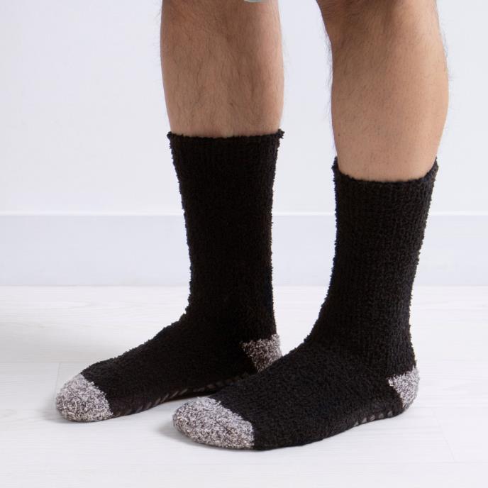 totes toasties Mens Supersoft Socks (Twin Pack)  Black/Grey Extra Image 1
